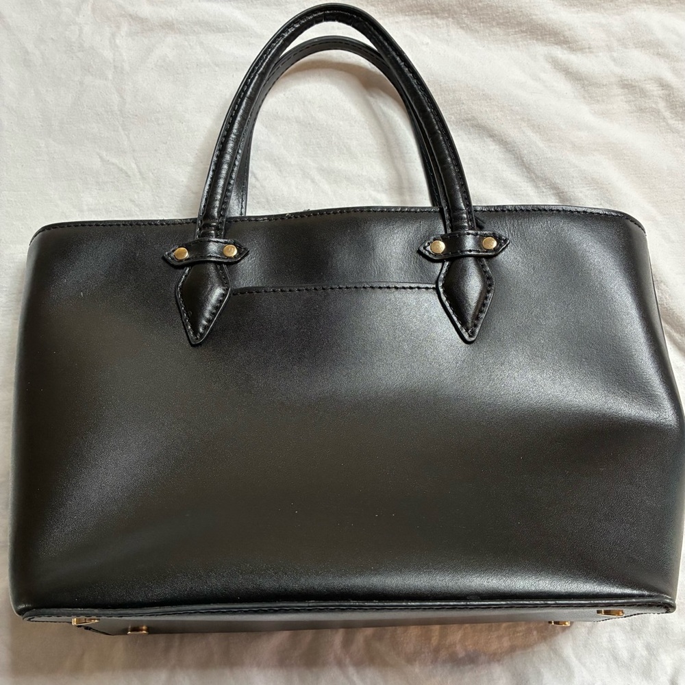 RACHEL Rachel Roy Black Leather Satchel